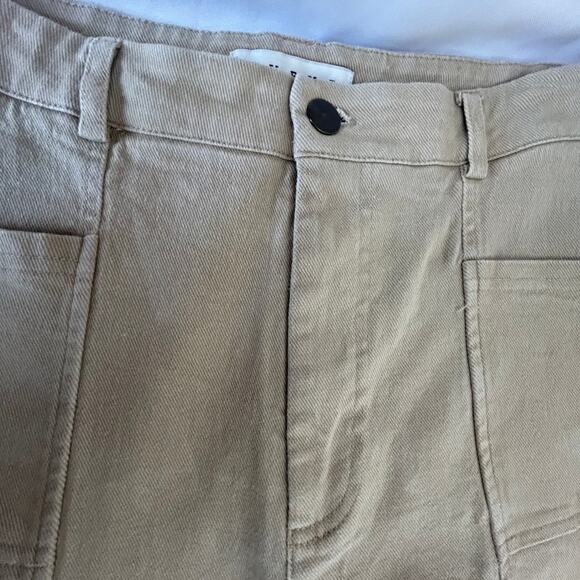 HYFVE Size Large tan slight bell bottom pants stretch see slit on bottoms decor - Picture 3 of 14